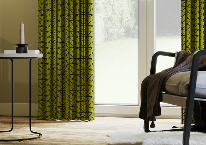 Orla Kiely Linear Stem, Olive & Black - Made to Measure Curtains - Image 5